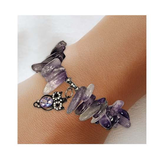 Amethyst Gemstone Stretch Bracelet