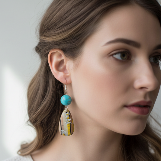 Striped Tear-Drop Earrings