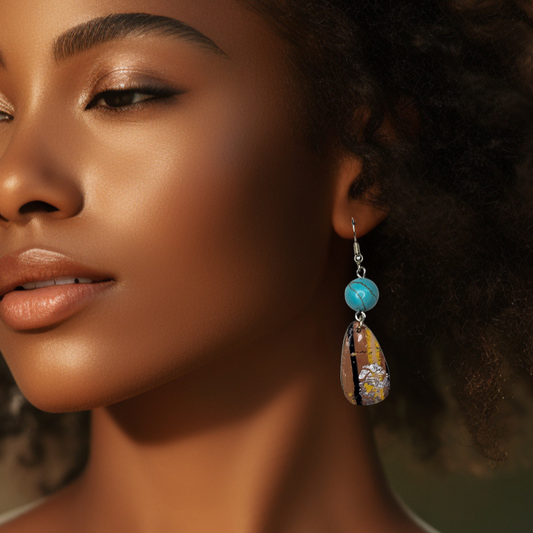 Striped Tear-Drop Earrings