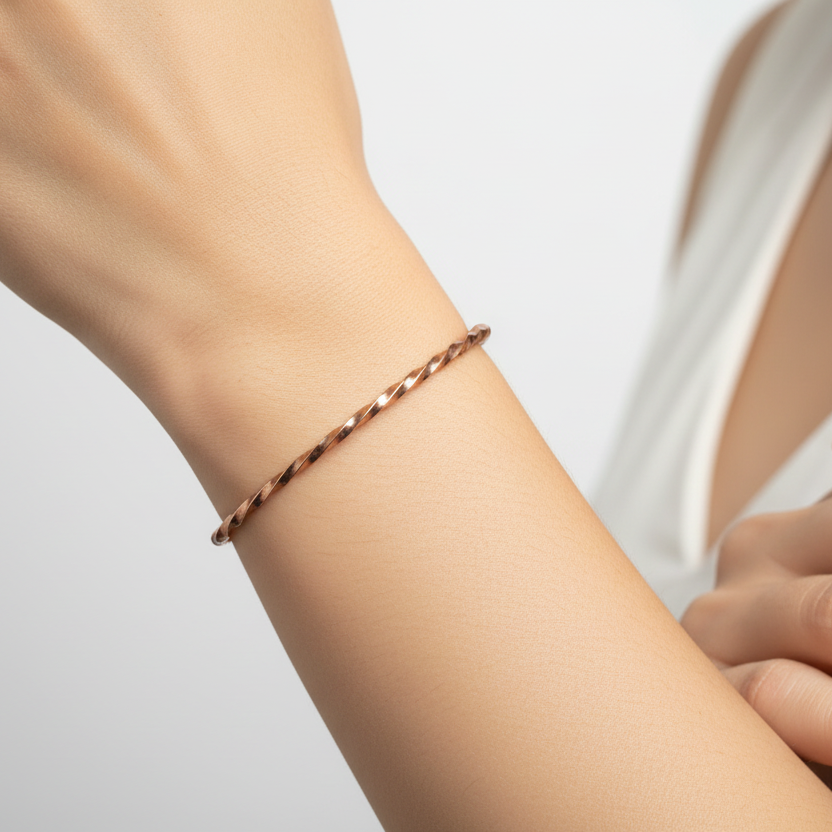 Copper Twist Closed Bracelet