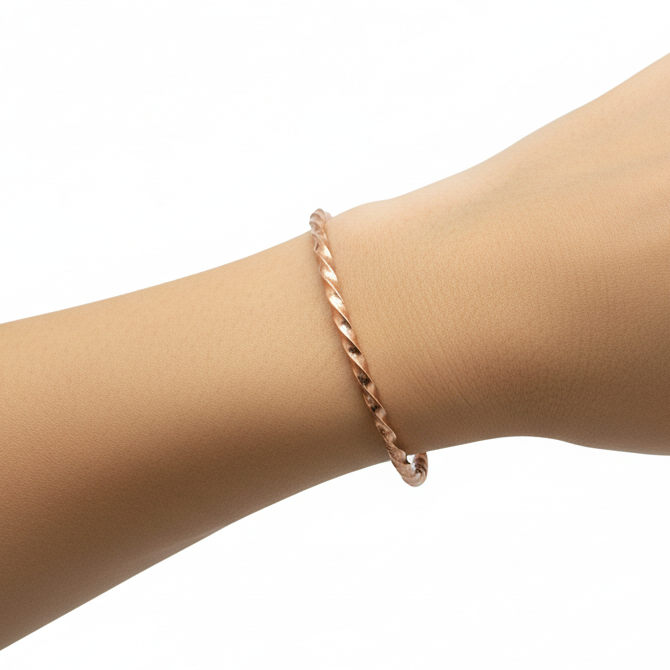 Copper Twist Open Bracelet