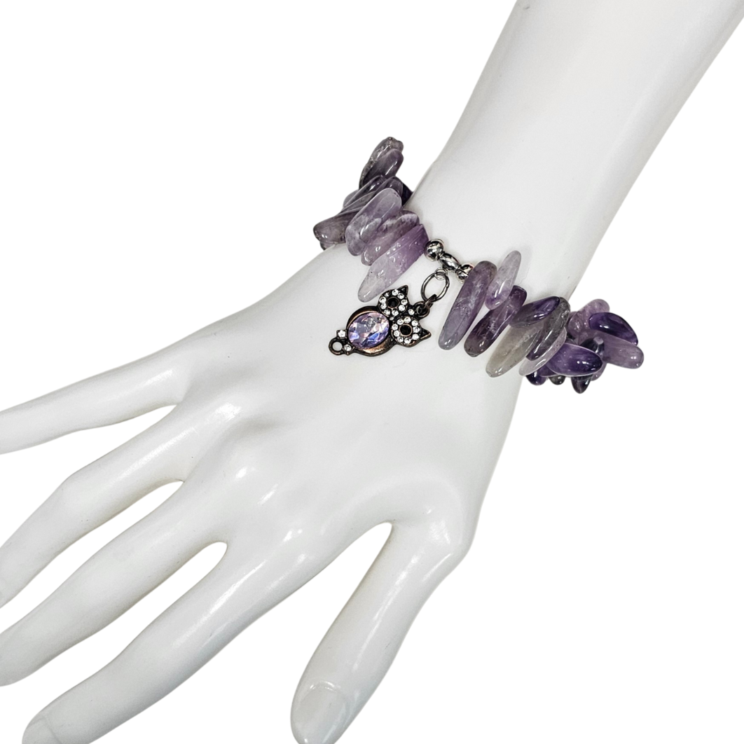 Amethyst Gemstone Stretch Bracelet