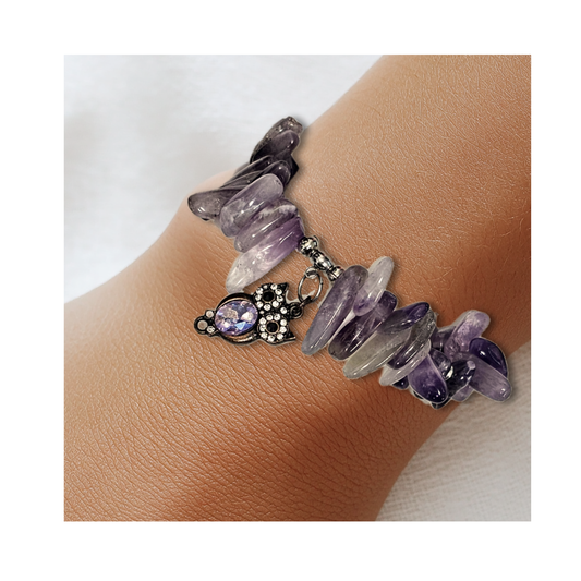 Amethyst Gemstone Stretch Bracelet