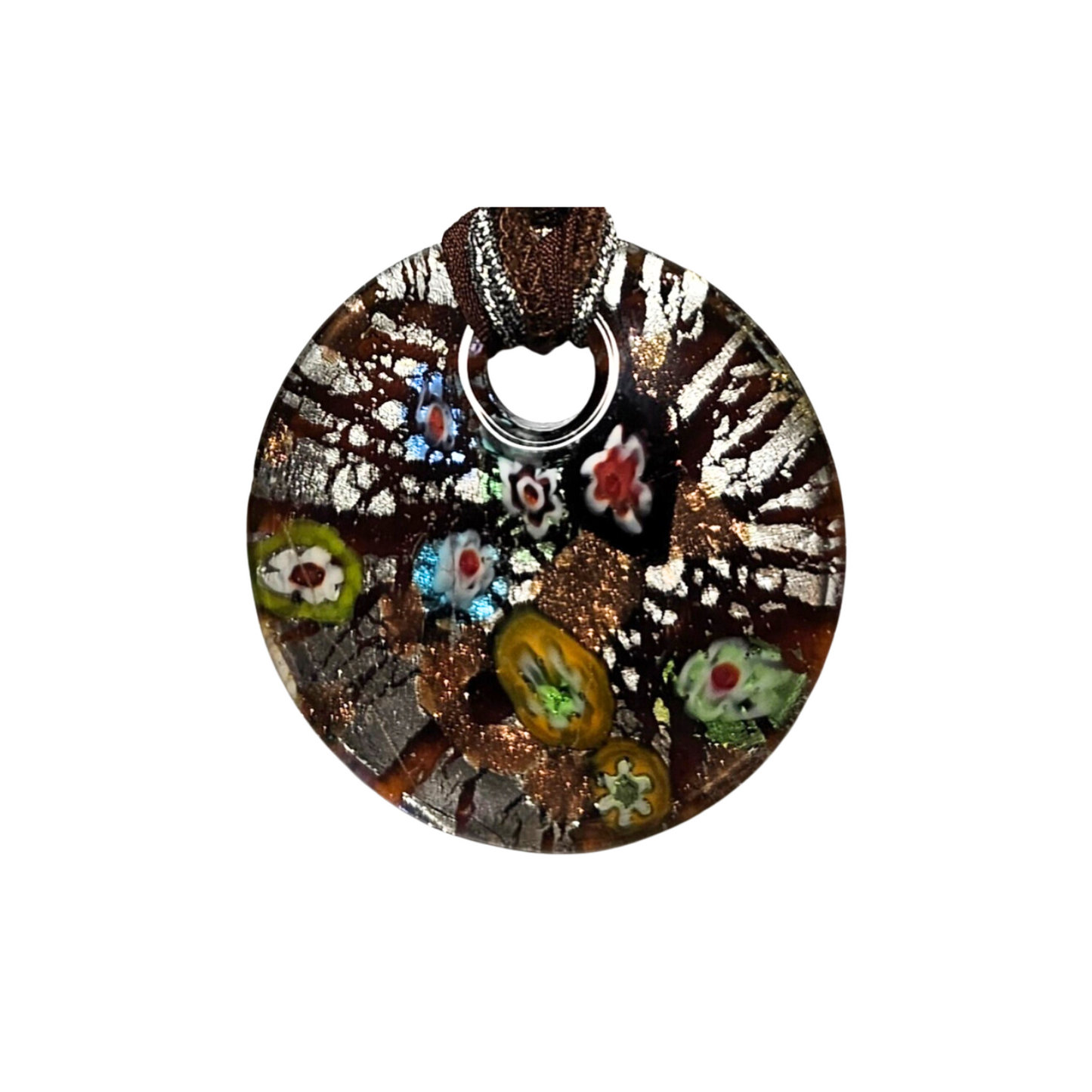 Shimmering Glass Pendant and Earrings