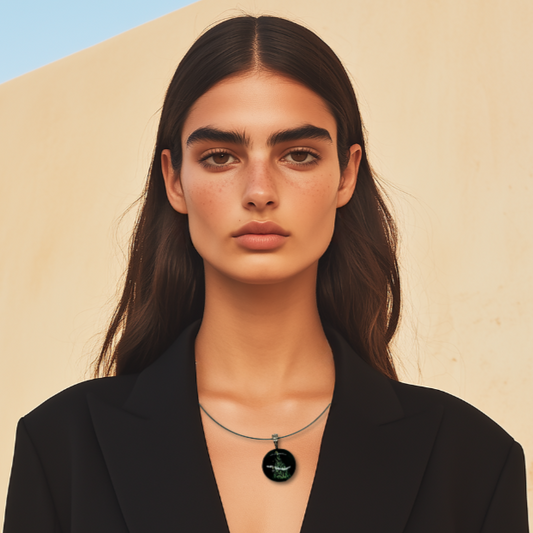 Round Dichroic Fused Glass Pendant