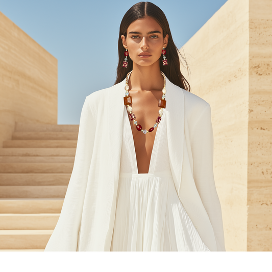 Wine and Latte Beaded Necklace and Earrings set