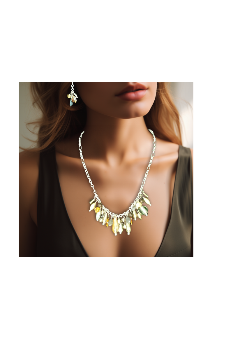 Glass Beaded Chain Necklace Set