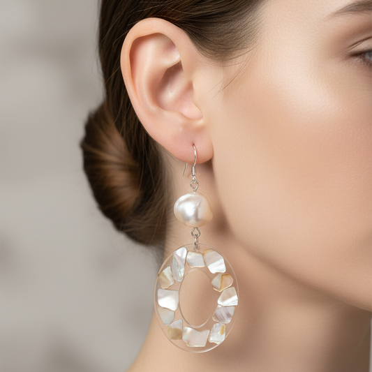 Acrylic Shell Drop Earrings