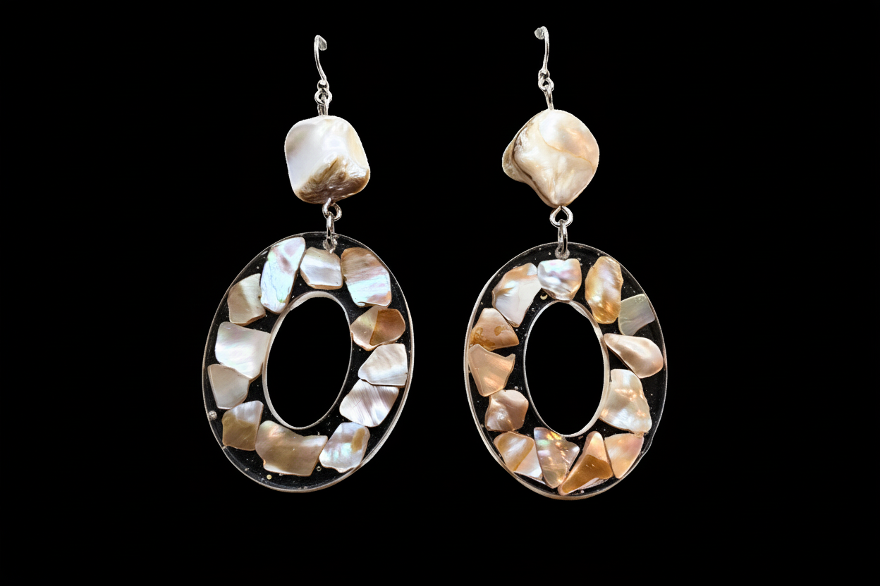 Acrylic Shell Drop Earrings