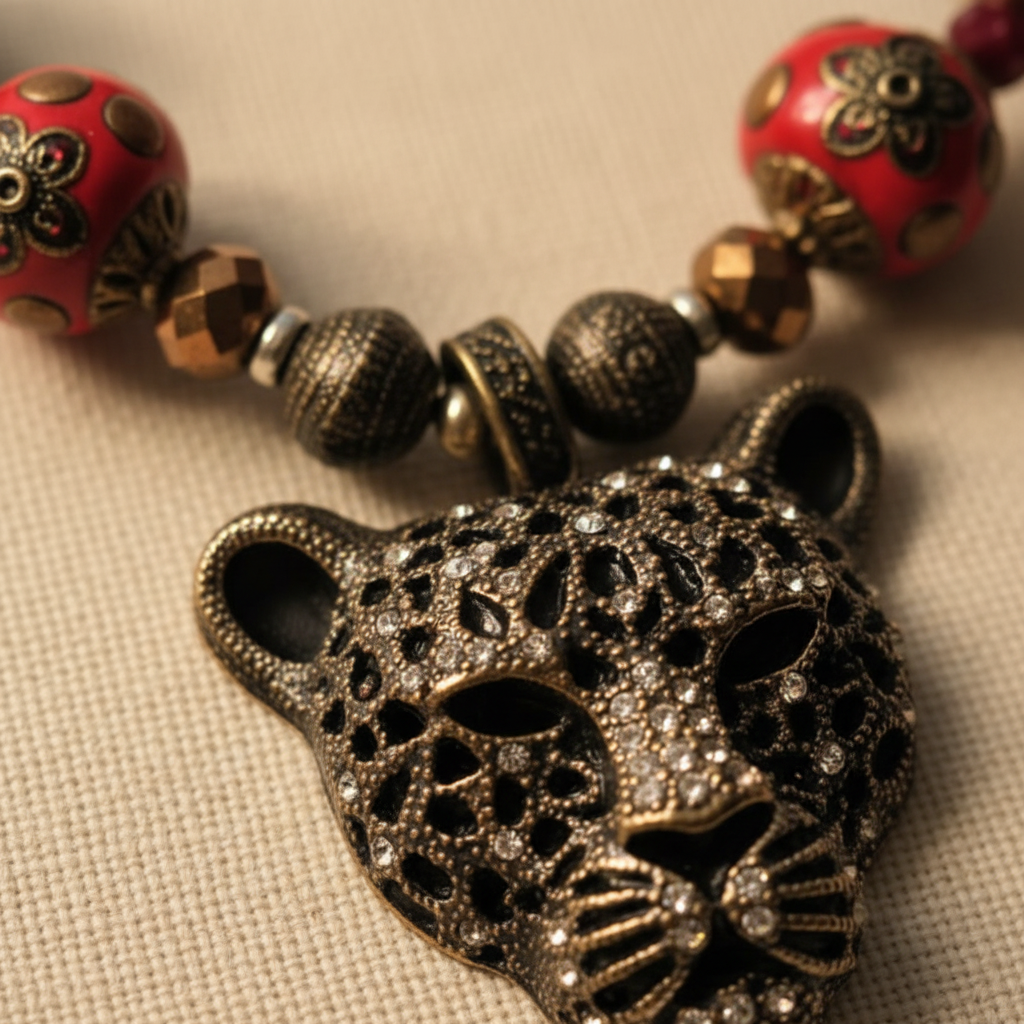 Wild Presence — Leopard Statement Necklace