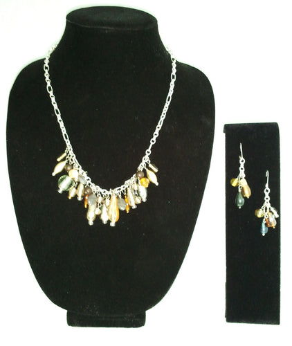 Glass Beaded Chain Necklace Set