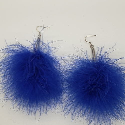 Royal Blue Puff Earrings