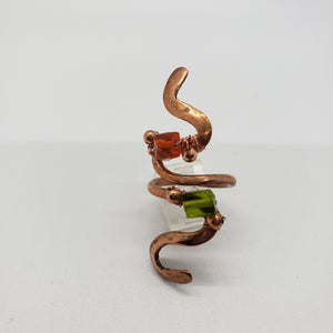 Copper Wrapped Ring with Glass Beads