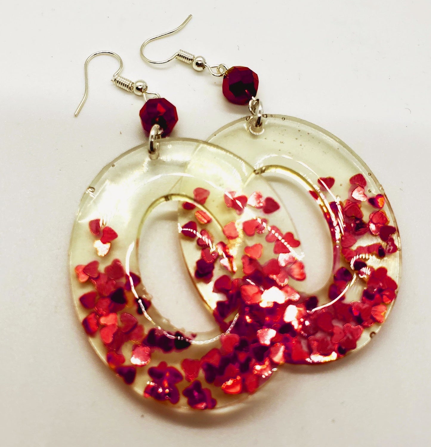 Acrylic Glitter Oval Earrings
