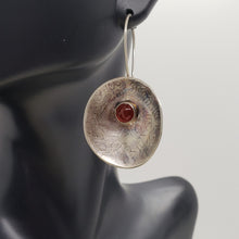 Load image into Gallery viewer, Sterling Silver with Agate Gemstone Disc Earring