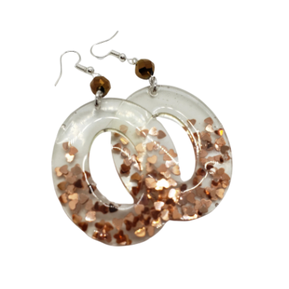 Acrylic Glitter Oval Earrings