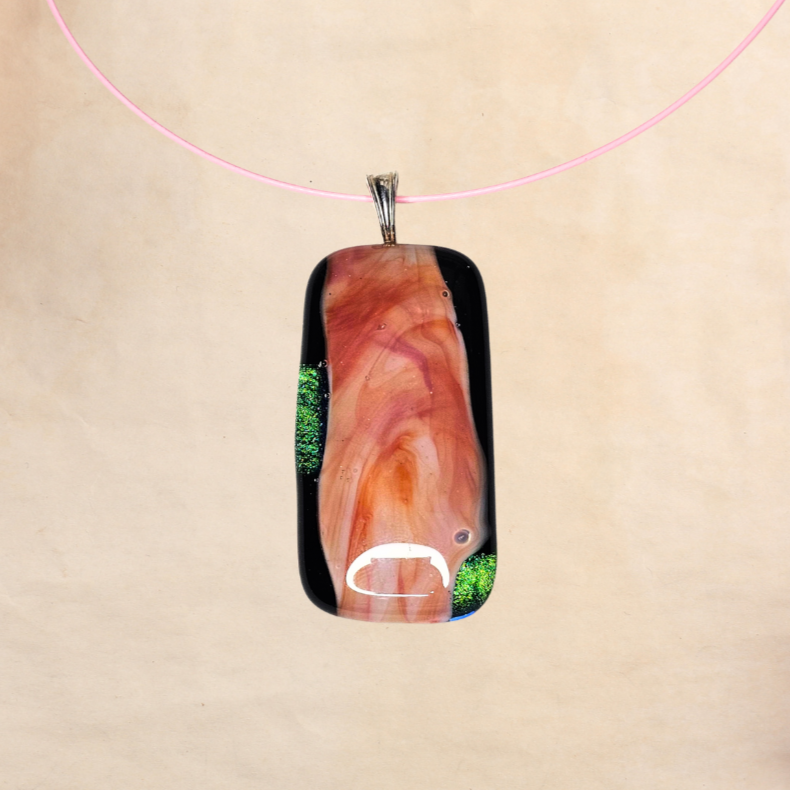Peachy Fused Glass Pendant