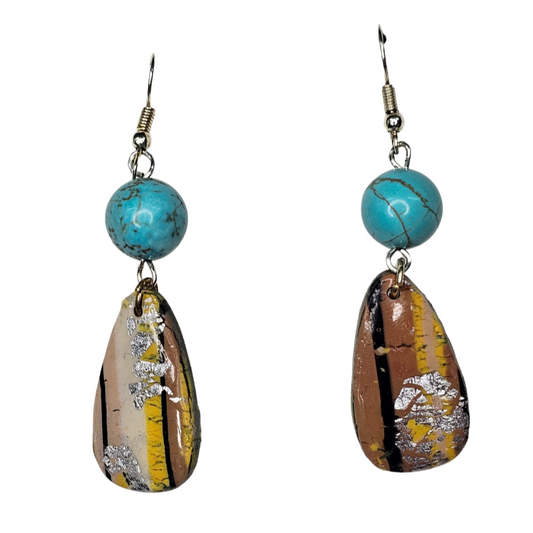 Striped Tear-Drop Earrings