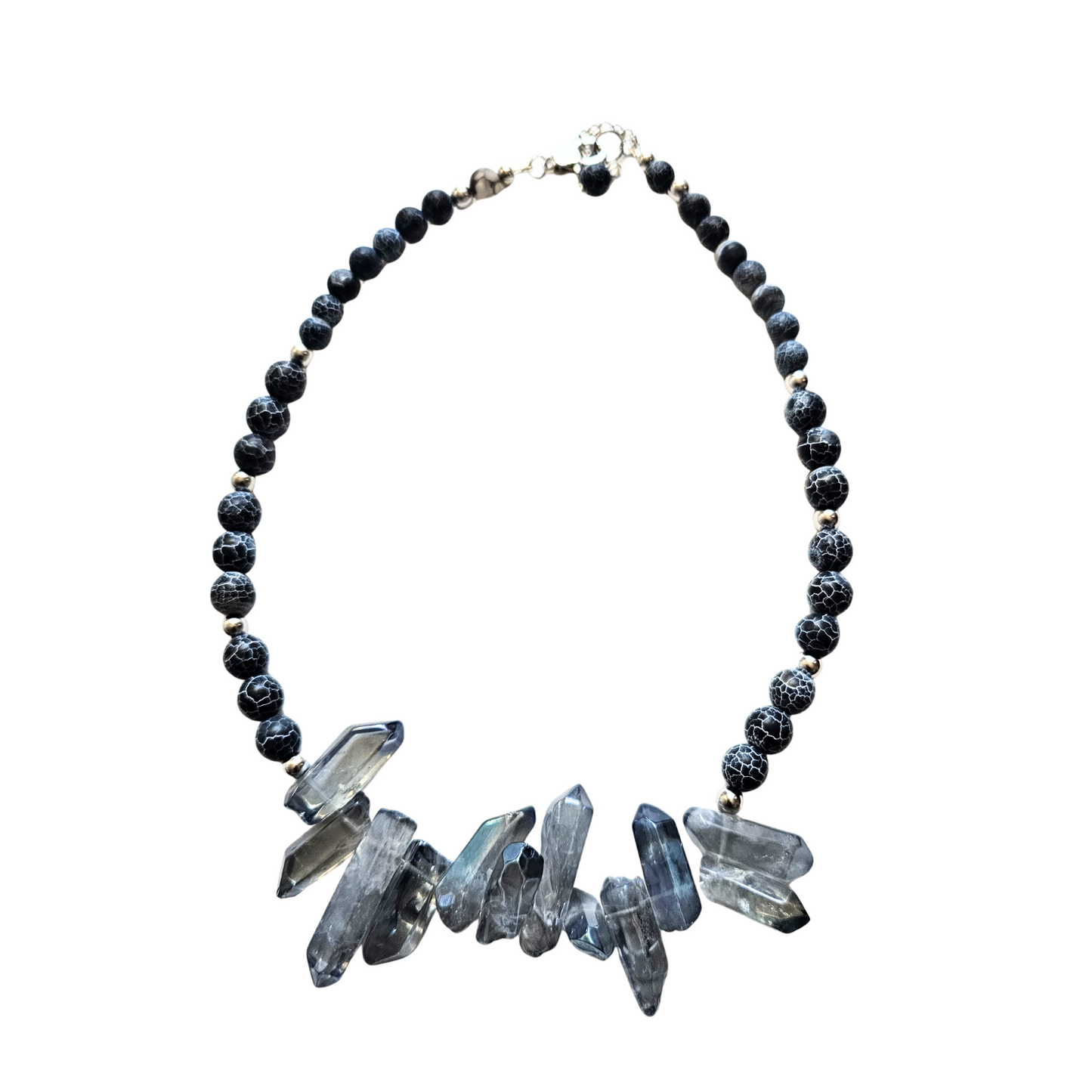 Blue Crystal Nugget Necklace