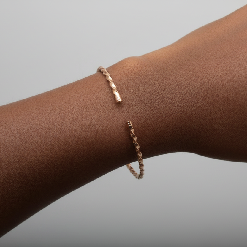 Copper Twist Open Bracelet
