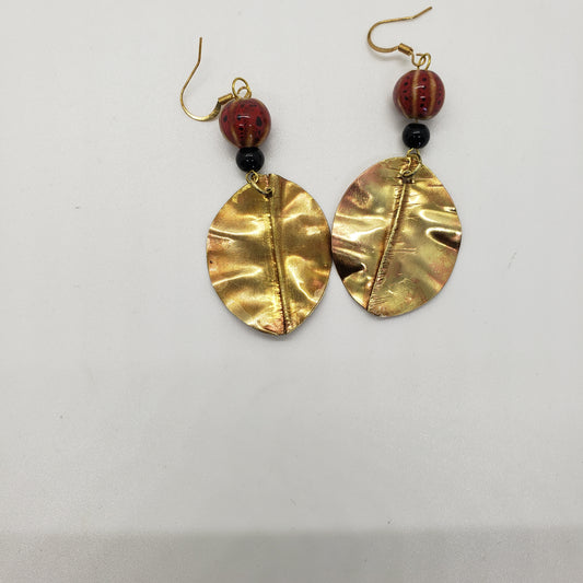 Brass Leaf Earrings