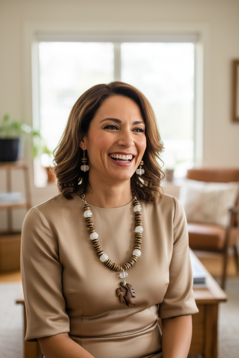 Coco Brown Wood Beaded Necklace Set