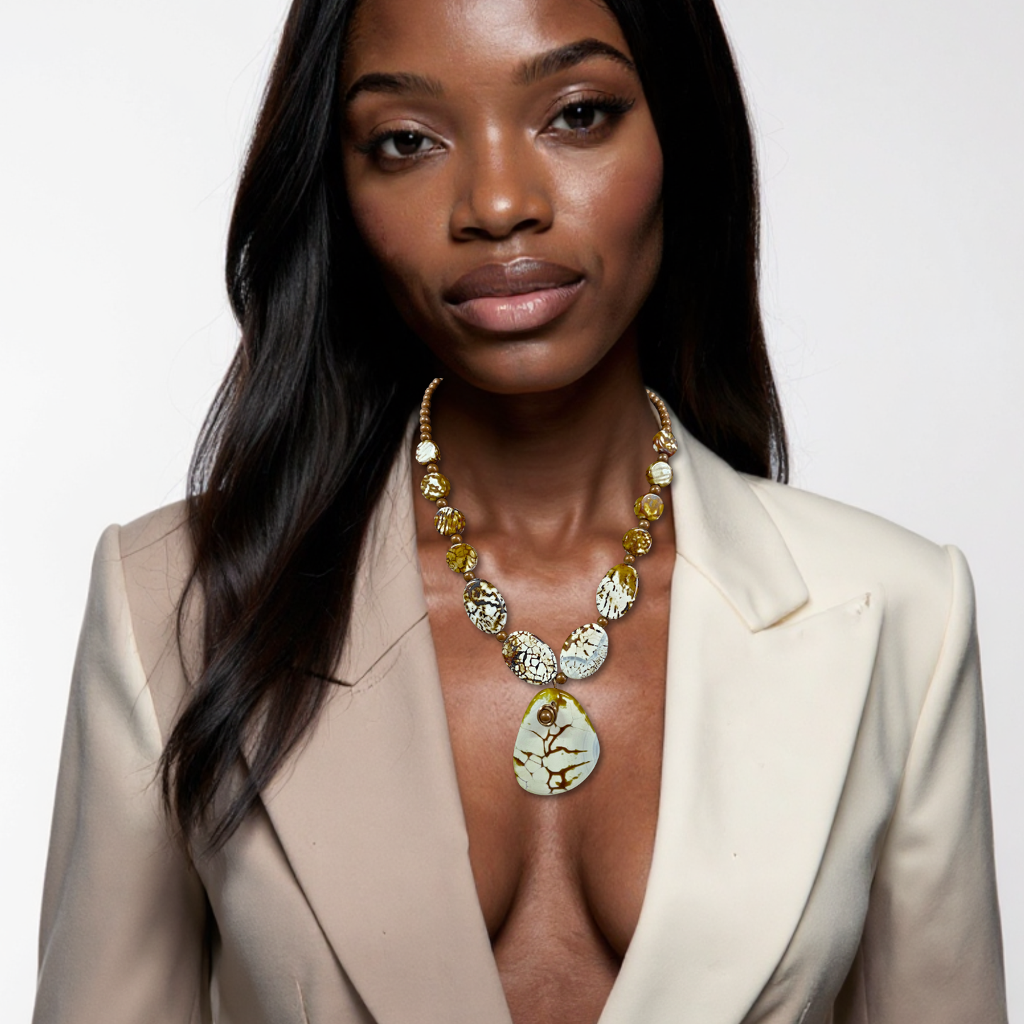 Chocolate Crack Agate Necklace