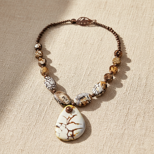 Chocolate Crack Agate Necklace