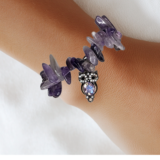Amethyst Gemstone Stretch Bracelet