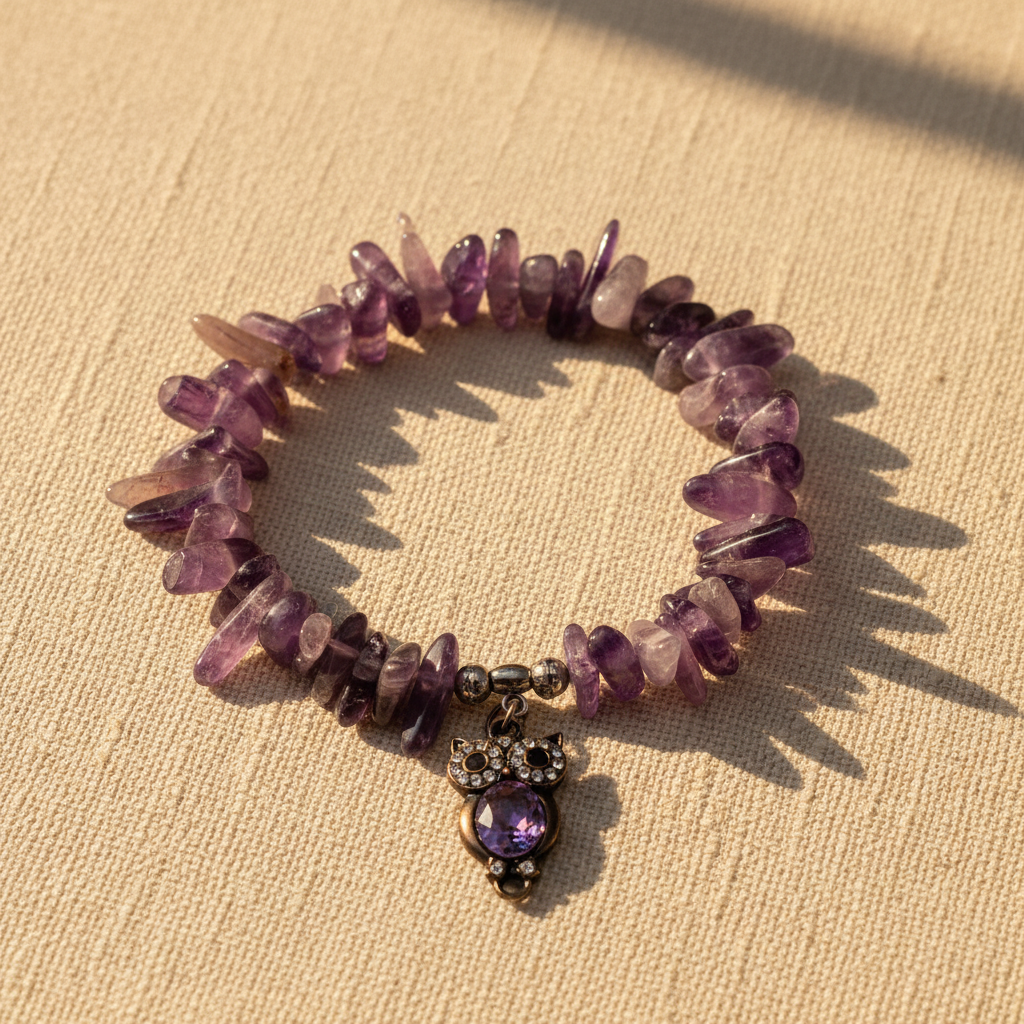 Amethyst Gemstone Stretch Bracelet