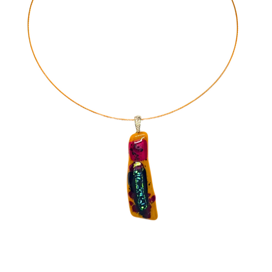 Rust Fused Glass Pendant