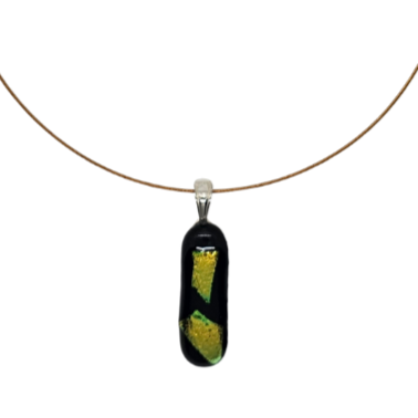 Fused Glass Pendant Oval Shaped Necklace