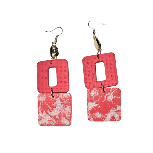 Springtime Bloom Double Square Earrings