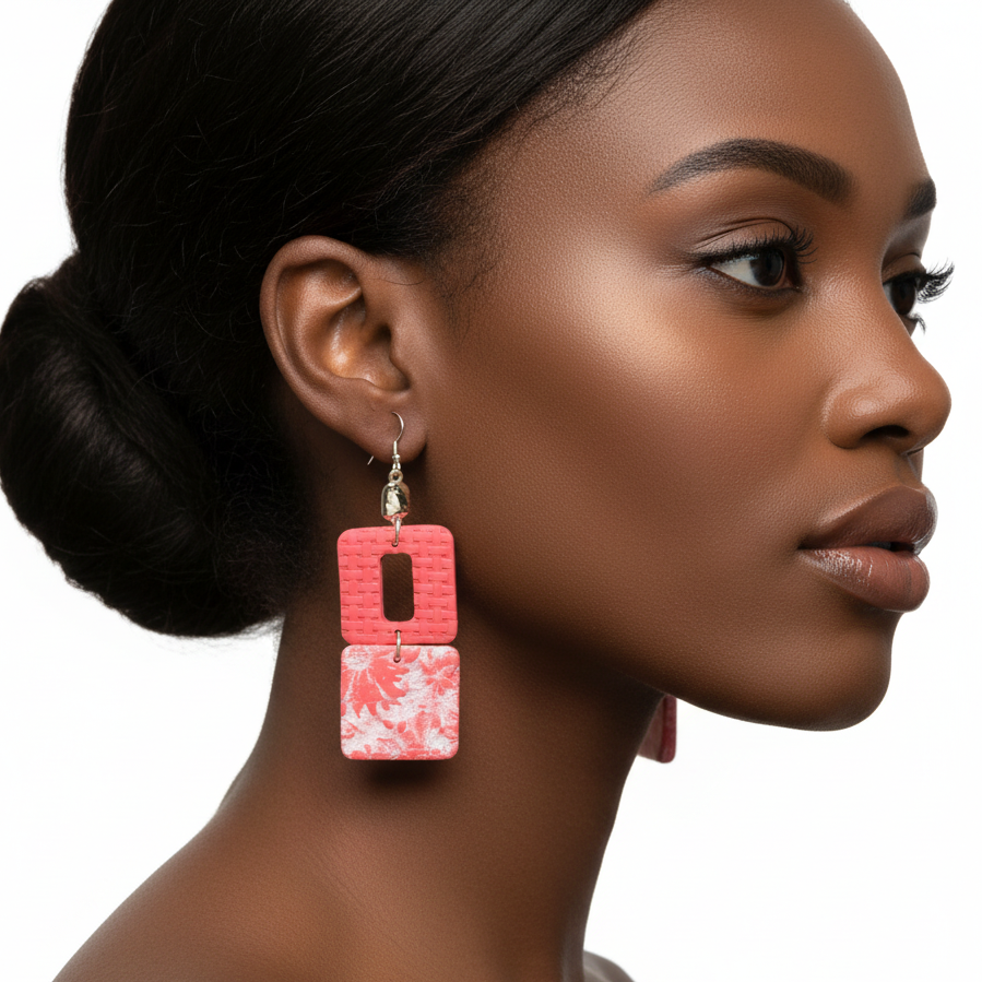 Springtime Bloom Double Square Earrings