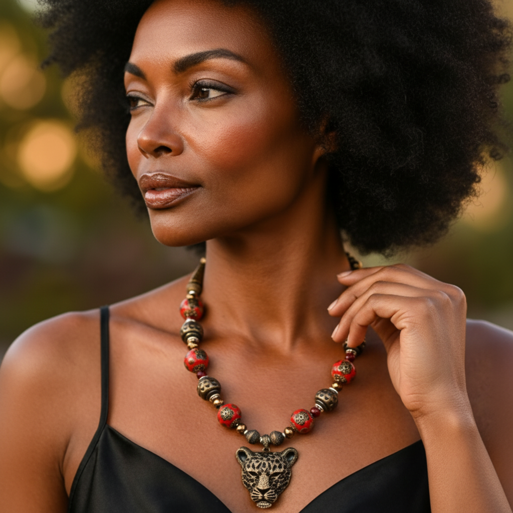 Wild Presence — Leopard Statement Necklace