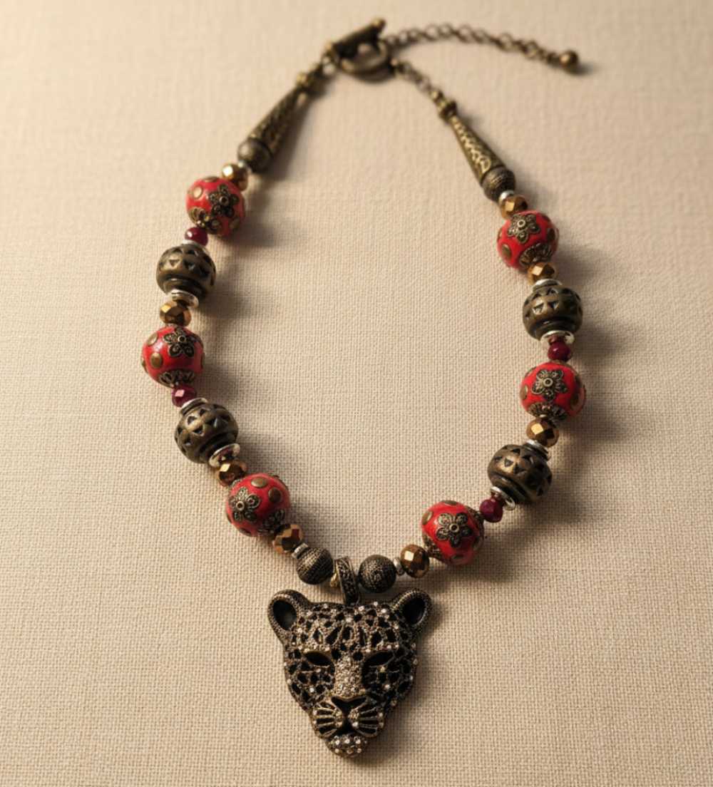 Wild Presence — Leopard Statement Necklace