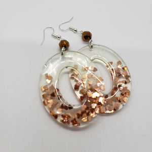 Acrylic Glitter Oval Earrings