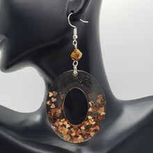 Load image into Gallery viewer, Acrylic Glitter Oval Earrings