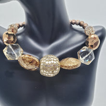 Load image into Gallery viewer, Bronze and Crystal Beaded Necklace