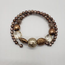 Load image into Gallery viewer, Bronze and Crystal Beaded Necklace