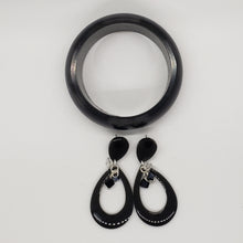 Load image into Gallery viewer, Black Acrylic Bracelet and Earring Set