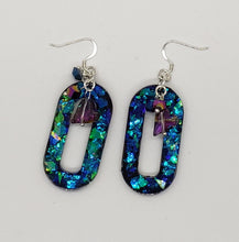 Load image into Gallery viewer, Acrylic Blue-Green Shimmer Earrings