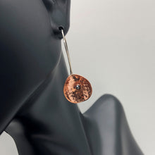 Load image into Gallery viewer, Copper Texture Dangle Earrings with Swarovski Crystal